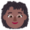 Woman- Medium-Dark Skin Tone- Curly Hair emoji on Microsoft
